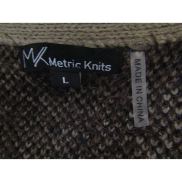 MK Metric Knits Cardigan Leopard Animal Print Fuzzy Ultra Soft Sweater Size L - Picture 8 of 10